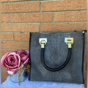 Women’s Genuine Leather Two Way Bag Gray